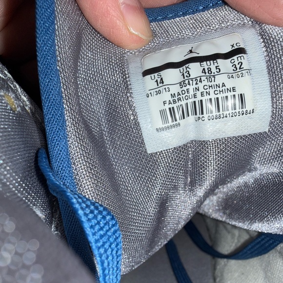 Nike Air Jordan 1 Mid True Blue sneaker with Coach Kim English autograph Mens 14 - Picture 7 of 9